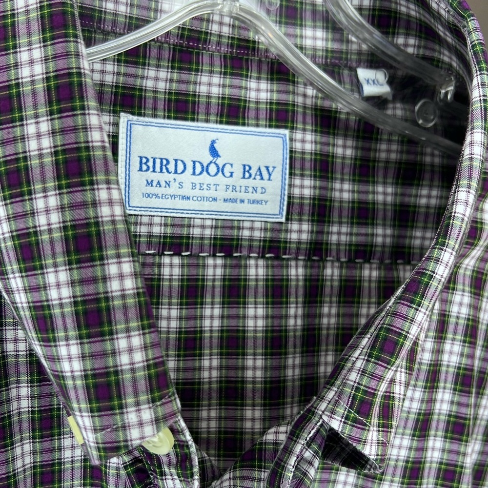 Bird Dog Bay Lancaster Woven Cotton Shirt Plaid Long Sleeve button down size XXL